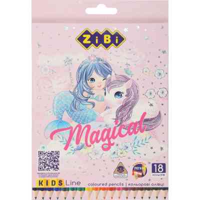 Олівці кольорові ZiBi Kids line-2 Магія 18 кольорів (ZB.2449) Вінниця