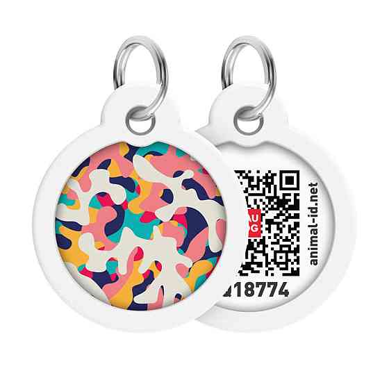 Адресник для собак и кошек металлический WAUDOG Smart ID с QR паспортом, рисунок 