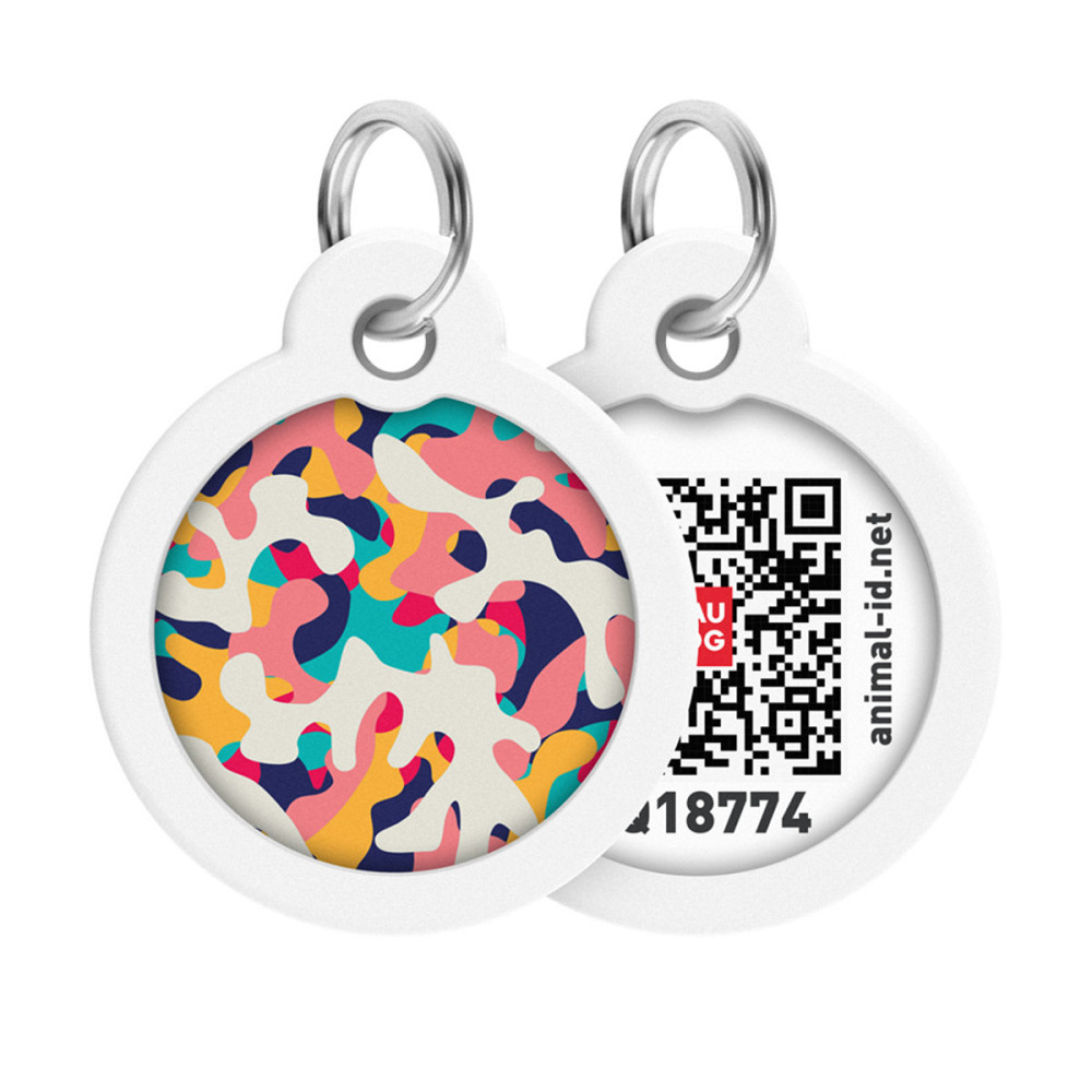 Адресник для собак и кошек металлический WAUDOG Smart ID с QR паспортом, рисунок 