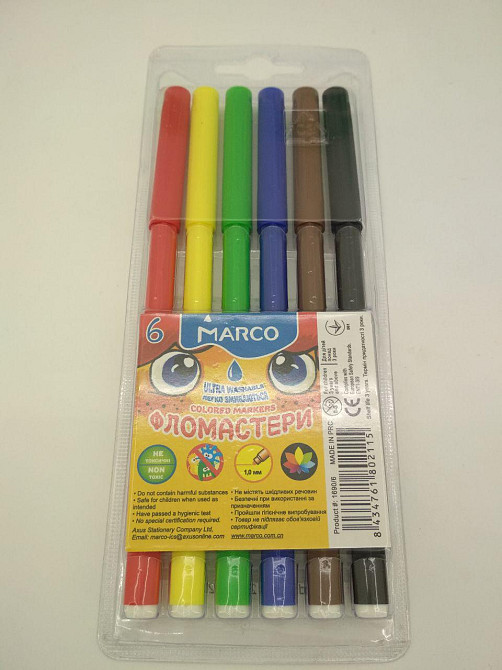Фломастеры  тм Марко  (6шт) (1 пачка) Харьков - изображение 4