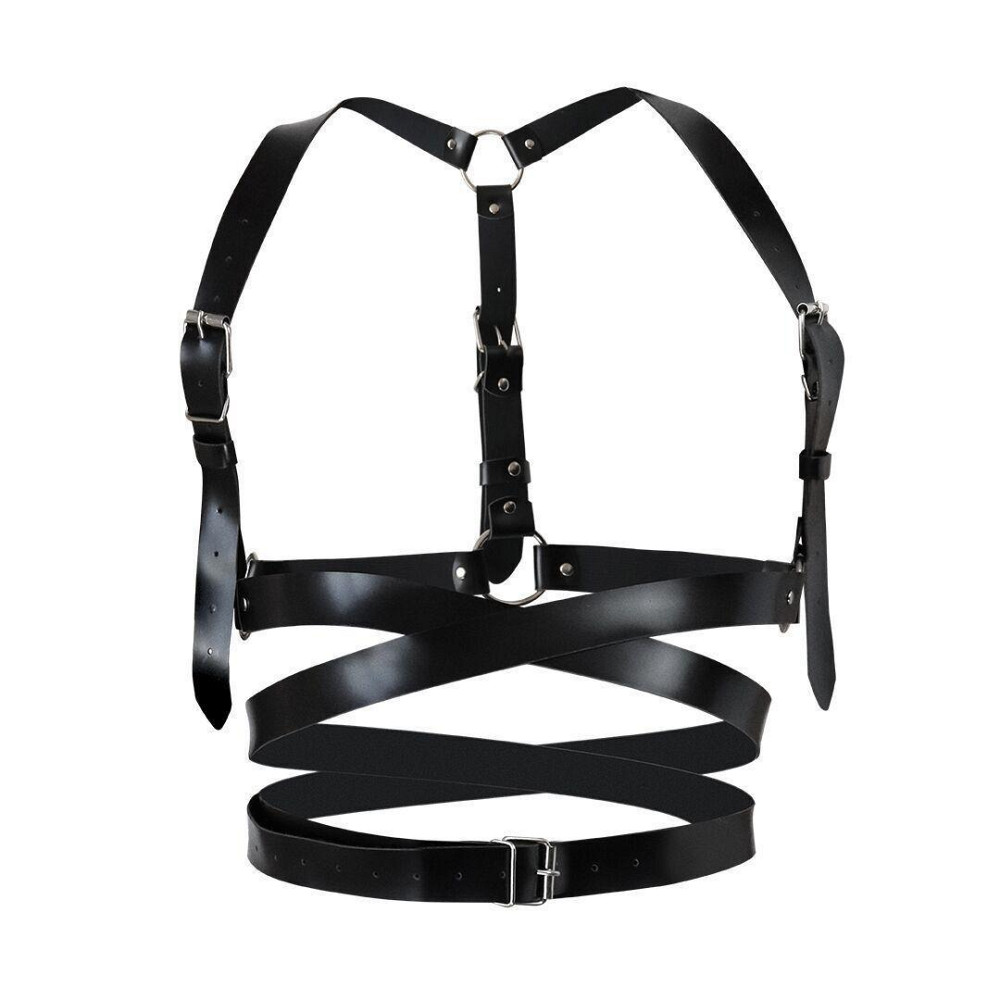 Шкіряна портупея Art of Sex - Melani Leather harness, Чорна L-2XL Sex Aura Київ - фото 1