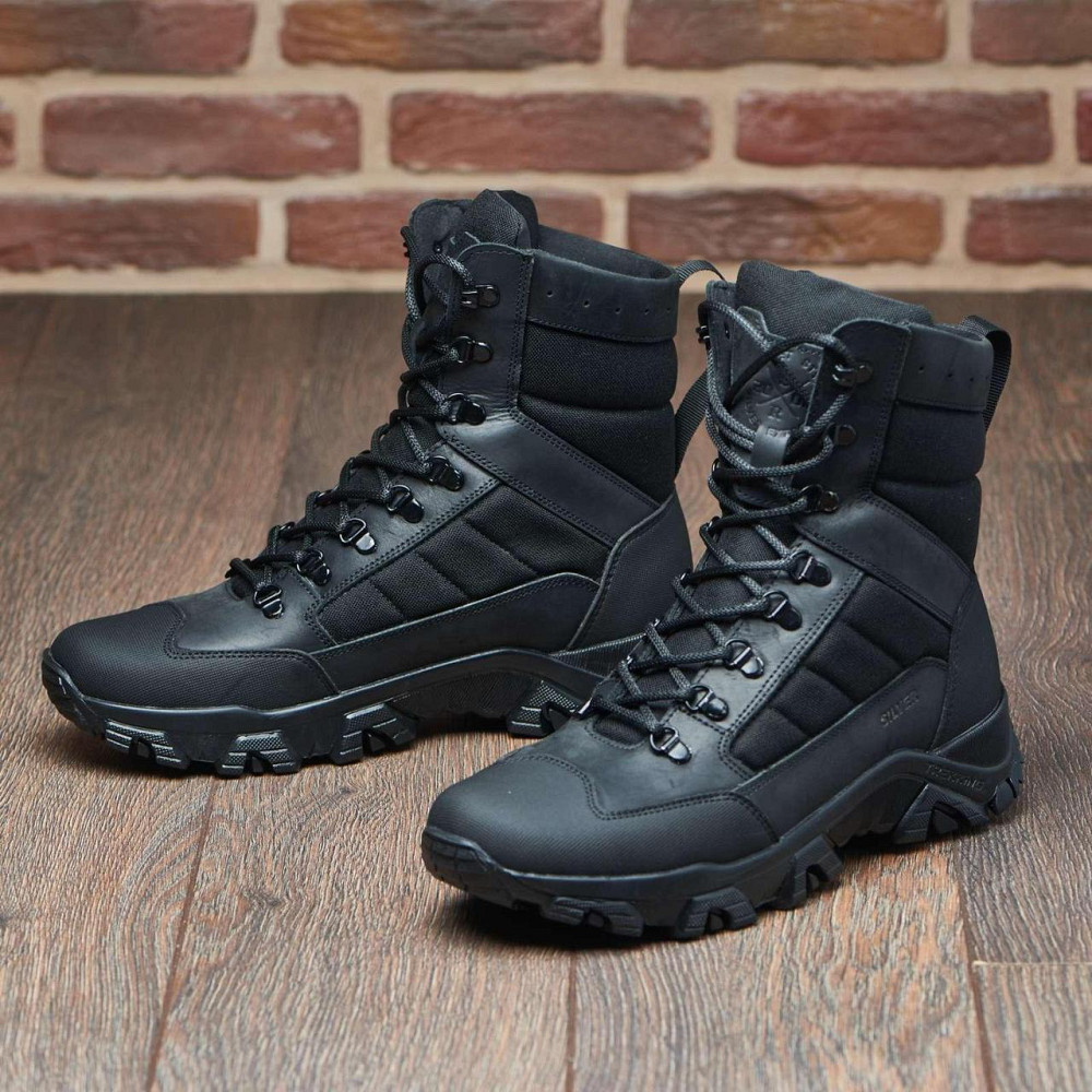 Зимові, справжні чоловічі тактичні черевики, берці, вологостійкі, водонепронекні чорні Харків - фото 8