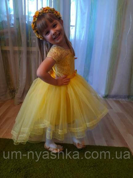 Жовте нарядне плаття на дівчинку костюм Сонечко, Курчатко, Качечка, Кульбаба Кривий Ріг - фото 3