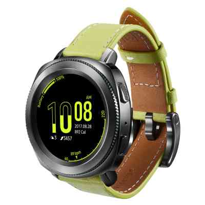 Ремінець до смарт-годинника Samsung Gear Classic Leather Olive-Green (GP-R600BREEBAE) Вінниця