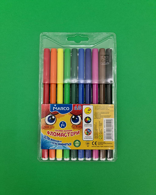 Фломастеры разноцветные   тм Марко  (10цветов ) (1 пачка) Харьков - изображение 1