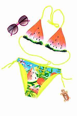 Купальник дитячий для дівчинки роздільний кавун, лимонний топ Крохатушка одяг Київ