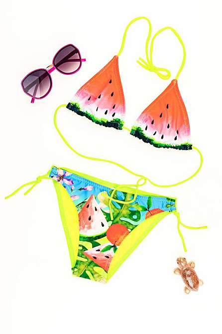 Купальник дитячий для дівчинки роздільний кавун, лимонний топ Крохатушка одяг Київ - фото 1