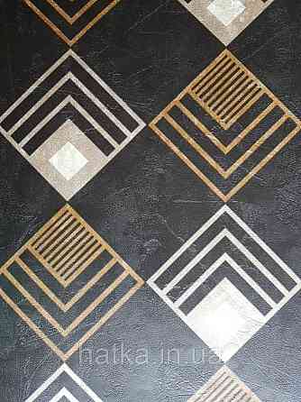 Шпалери вінілові на флізелін AS creation New-life геометрія квадрат коричневі, бежеві на чорному під Київ