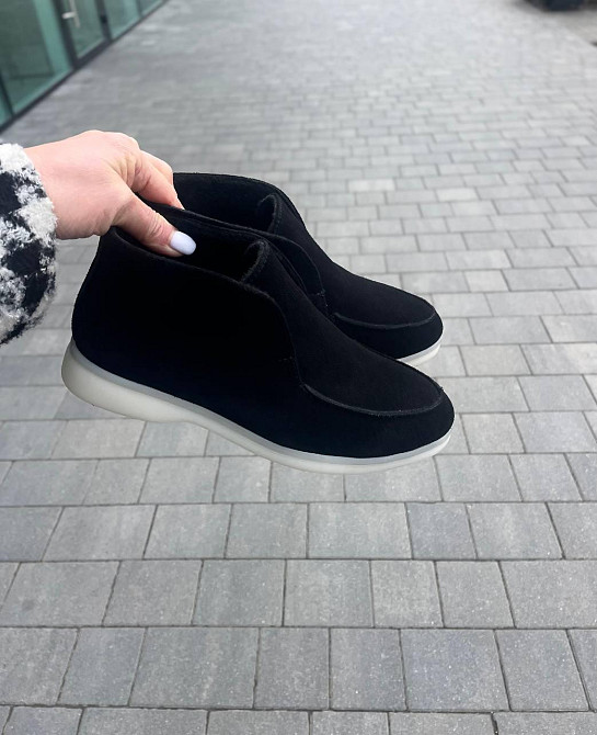 Лоферы женские GREMMY черные из натуральной замши с белой подошвой размер 36-41 (207/1) Коломыя - изображение 10