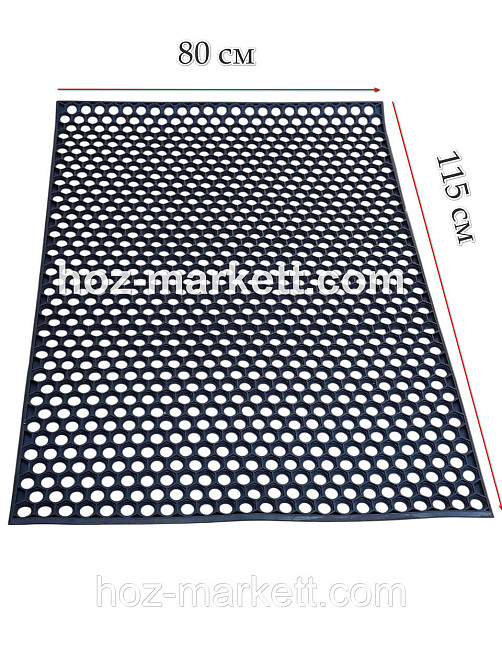 Килимок 115х80х1 см гумовий брудозахисний сота чорний Харків - фото 2