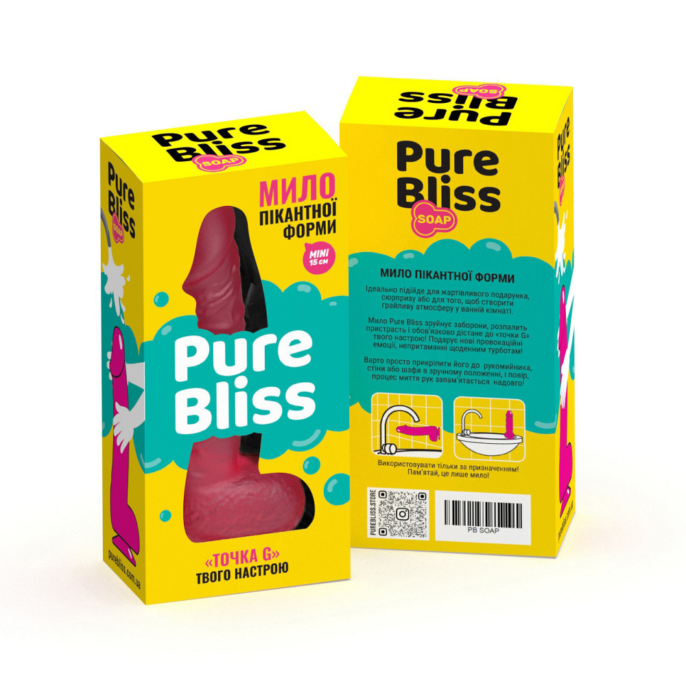 Мыло член на присоске Pure Bliss MINI красный, 15 см Sex Aura Киев - изображение 7