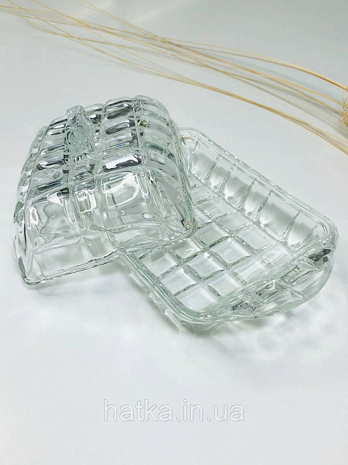 Масленка стеклянная прозрачная 