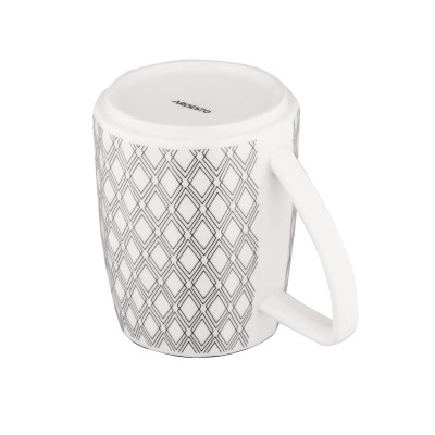 Чашка Ardesto Lamberto, 360мл, порцеляна, біло-сірий (AR3049) Вінниця - фото 5