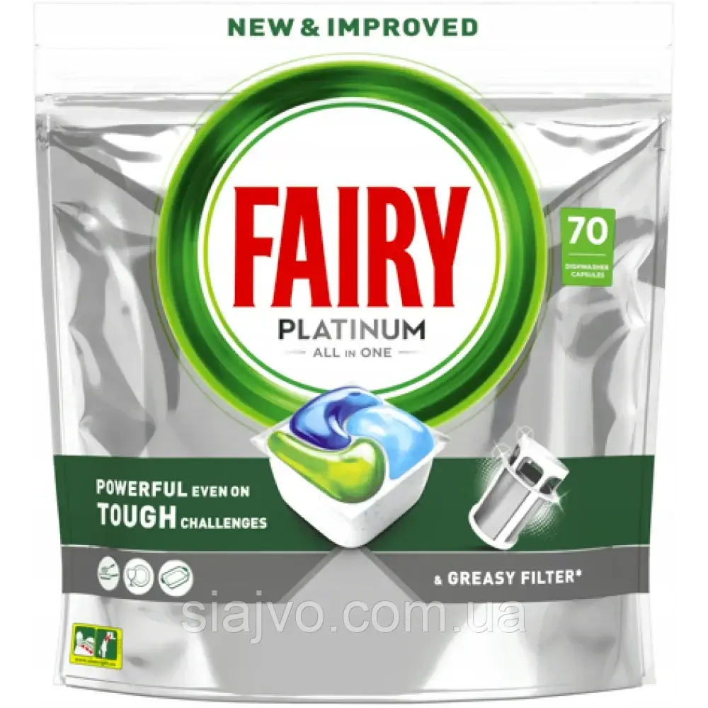Таблетки для посудомоечной машины фейри платинум Fairy Platinum в капсулах без фосфатов 70 шт Киев - изображение 1