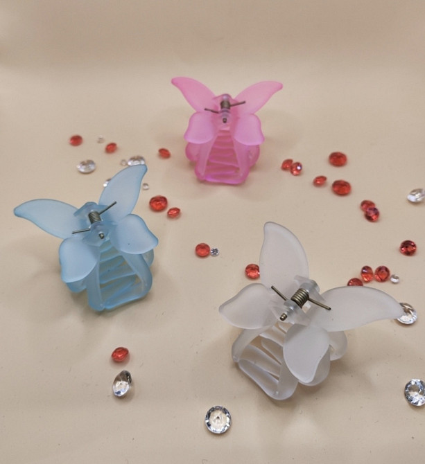 Комплект шпильок "Метелики" 3 шт матові Сміла - фото 2