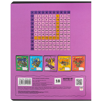 Зошит Kite Ninja Turtles, 18 аркушів, клітинка (NT24-236) Вінниця - фото 4