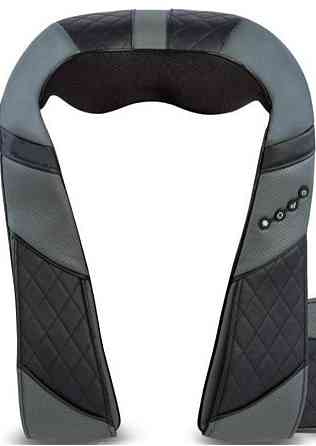 Массажер для шеи и плеч с прогревом, сумкой и адаптером в автомобиль Черный Винница