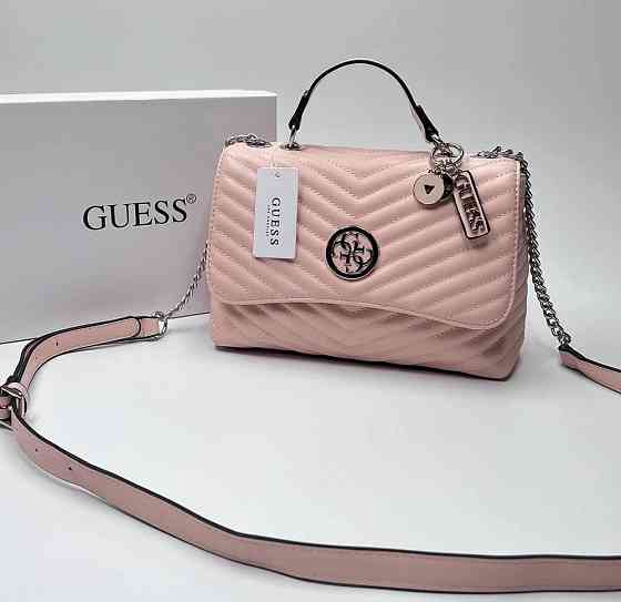 Женская сумка на плечо Guess (121) пудровая Киев