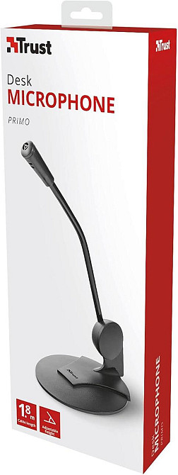 Настольный конденсаторный микрофон Trust Primo 3.5 мм проводной с подставкой 180 см черный Киев - изображение 6