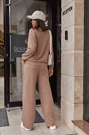 Жіночий трикотажний костюм зі штанами палаццо "Alicante"  | Норма і батал Капучіно, 46-48 Київ