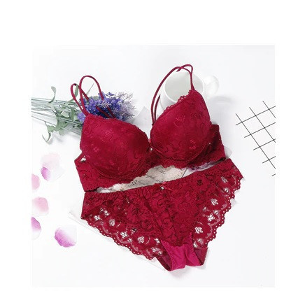 Бордовий комплект нижньої білизни push-up 70B, труси 44 розмір, (75%поліестер, 25% еластан) Київ - фото 1