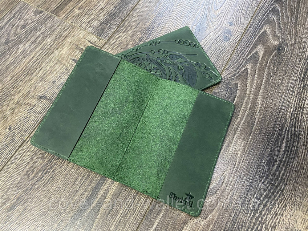 Вінтажна шкіряна обкладинка на паспорт з тисненням Ловця Снов (dreamcatcher) SHVIGEL Київ - фото 5