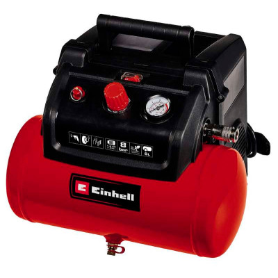Компресор Einhell безмасляний TC-AC 190/6/8 OF, 1200Вт, 6л, 190л/хв, 8бар, 8.9кг (4020655) Вінниця - фото 1