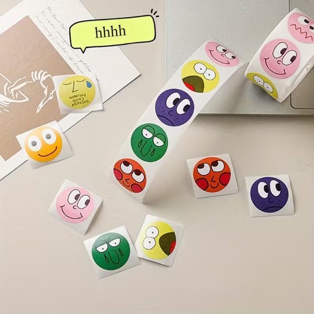 Набор круглых стикеров «Настроение» – 500 шт, 8 дизайнов, для упаковки и дневников Киев - изображение 6
