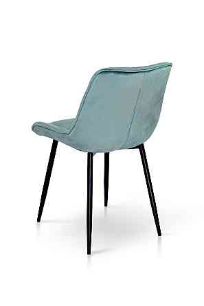 Стілець Прадо чорний/ велюр аквамарин Київ