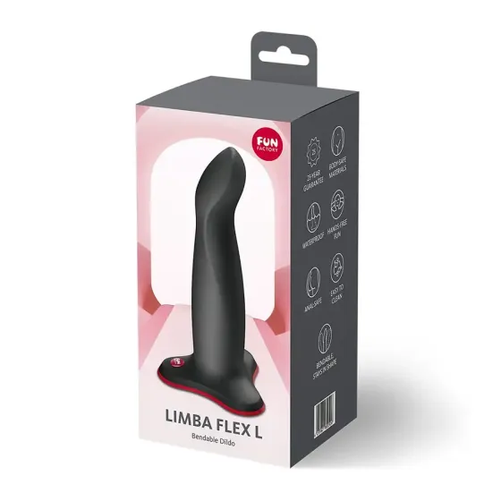 Фалоімітатор Fun Factory LIMBA FLEX L Black, гнучкий, з ефектом пам’яті, підходить для точки G Львів