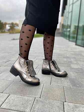 Injers Черевики жіночі INJERS срібні натуральна шкіра висота 13см (4006) 36р.37р.39р.40р. Коломия