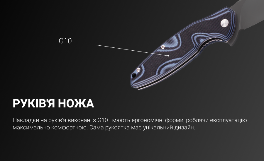 Ніж складаний туристичний Ruike Fang P105-Q, (9.2 см) 14C28N / G10 синій Киев - изображение 18