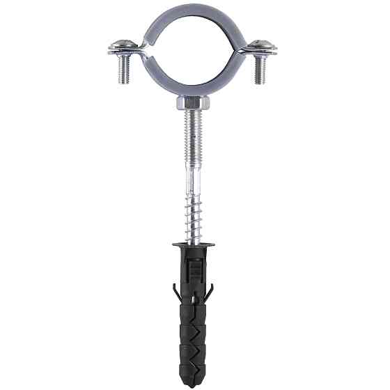 Хомут в зборi CR   1″ (32-37мм) з гвинтом-шурупом 8*80 та дюбелем в уп., сірий Тернопіль