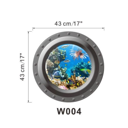 Виниловая наклейка на стену Рыбки в море 43 см разноцветный Киев - изображение 2