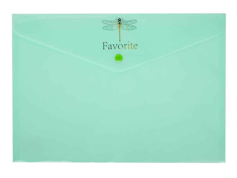 Папка-конверт на кнопке FAVOURITE, PASTEL, А4, мятная BM.3953-38 (6шт/уп) ТМ BUROMAX Киев - изображение 1