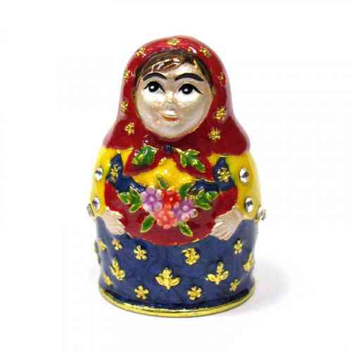 Сувенірний наперсток зі стразами Матрьошка Київ