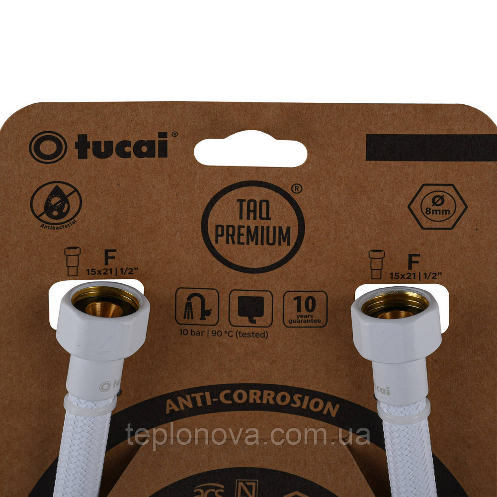 Шланг водяной TUCAI TAQ PREMIUM GRIF 1/2″x1/2″ BВ 0,3м.АНТИКОР. ACB HG-1212-300  (Белый Мат) 209971 Черновцы - изображение 2