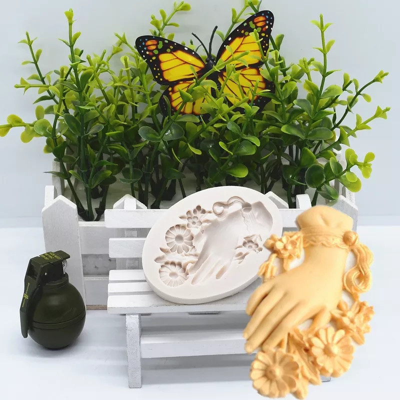 Молд силиконовый Рука 49 на 69 мм серый Киев - изображение 3