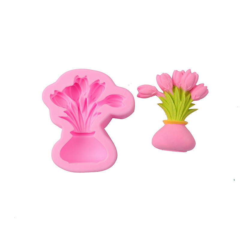 Молд силиконовый Тюльпаны 70 на 65 мм серый Киев - изображение 4