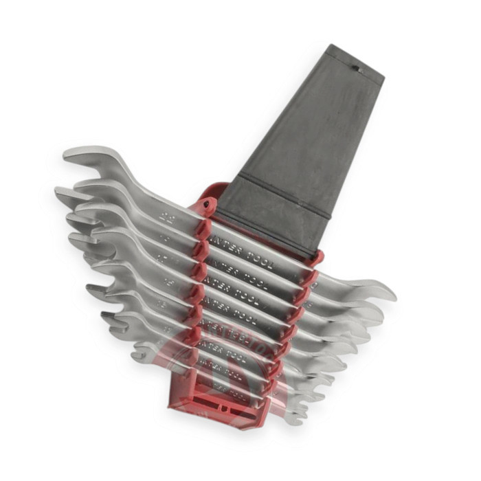 Набір ключів ріжкових 6-22 мм 8 шт (планшет) CrV Satine Мукачево - фото 1