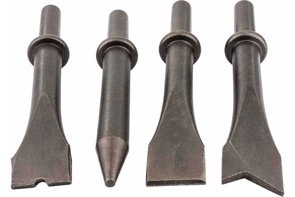 Набір зубил для пневмомолотка різнопрофільних 4пр. (кругла посадка ø10мм, L-125мм) ROCKFORCE RF-RP7002-4 Одеса - фото 3