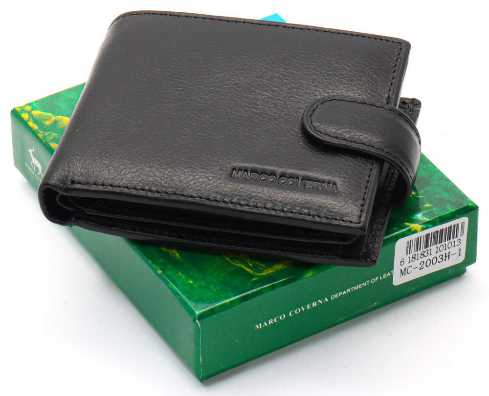 Черное классическое портмоне из натуральной кожи Marco Coverna MC-2003Н-1 Киев - изображение 2
