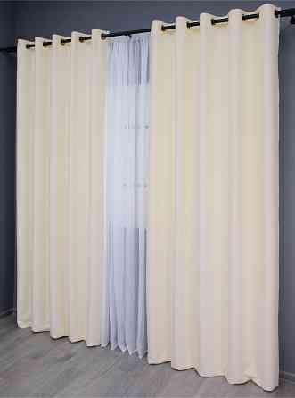 Комплект штор на люверсах VR-Textil Bagema Rvs № 1293ш Кремовый 150х250 см 2 шт (37-0023) Киев