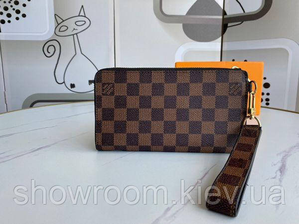 Чоловічий брендовий клатч LV (690037) коричневий Київ - фото 2