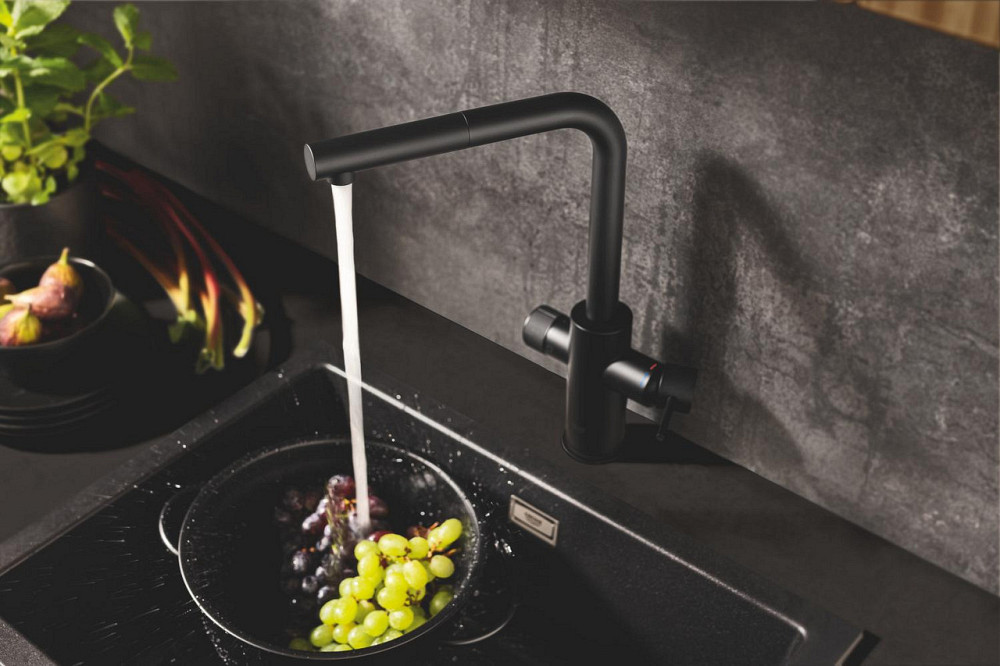 Кухонний змішувач із підключенням до фільтра Grohe Blue Pure Minta чорний (30590KF0) Чернівці - фото 10