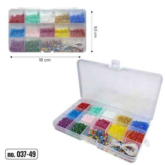 Набір бісеру для створення прикрас 037-49 в боксі, волосінь в комплекті Вінниця