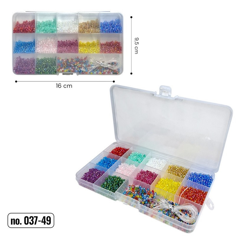 Набір бісеру для створення прикрас 037-49 в боксі, волосінь в комплекті Вінниця - фото 2