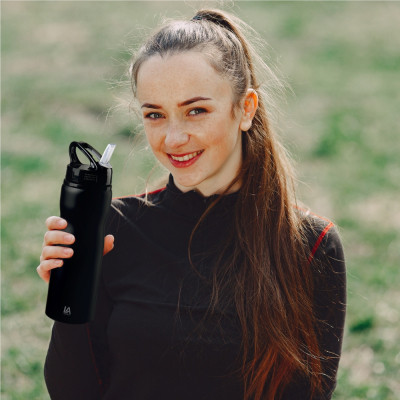 Пляшка для води Line Art Frontera сталева 750 мл чорна (60013322LA-01) Вінниця - фото 4