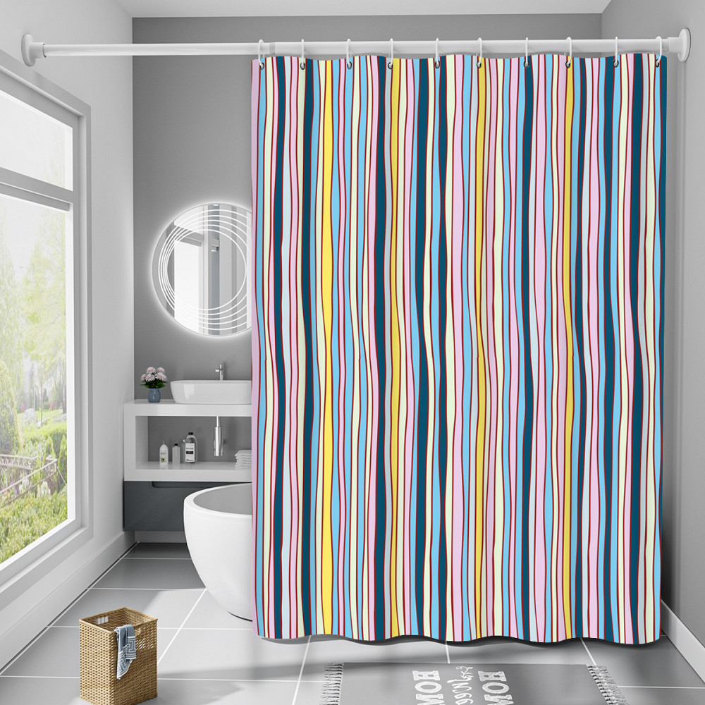 Шторка для ванны из полиэстера водонепроницаемая Bathlux 180x180 см с кольцами, занавеска для ванной комнаты Каменец-Подольский - изображение 1