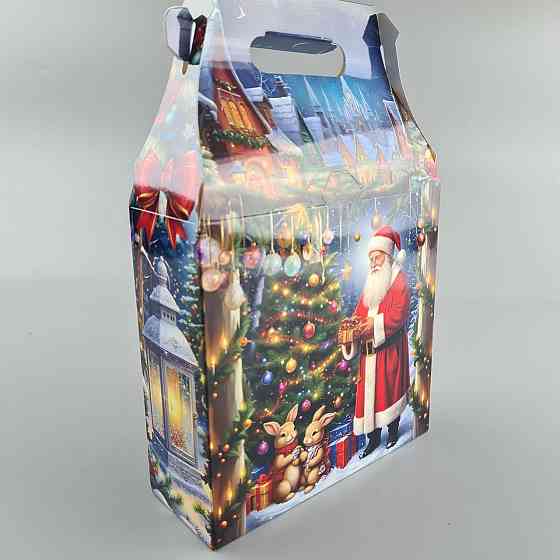 Новогодняя подарочная картонная упаковка для конфет (600грм) №228 